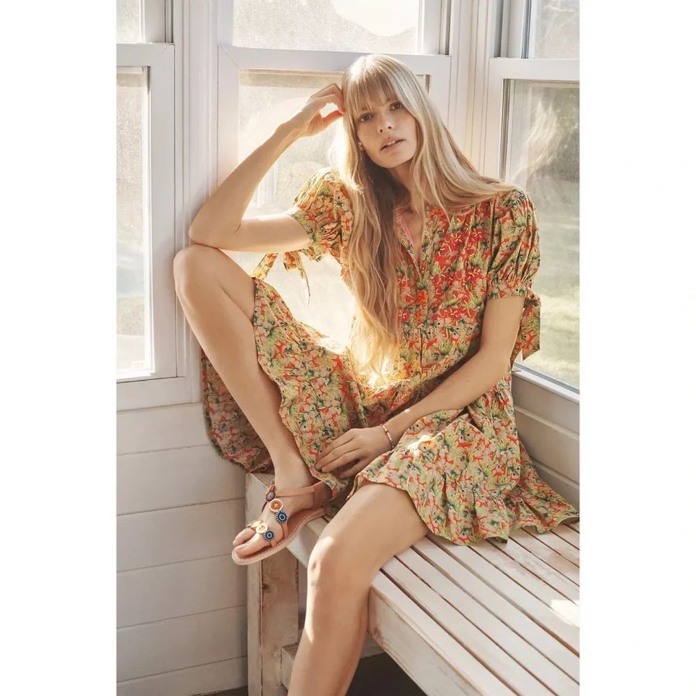 Anthropologie Auretta Beaded Mini Dress